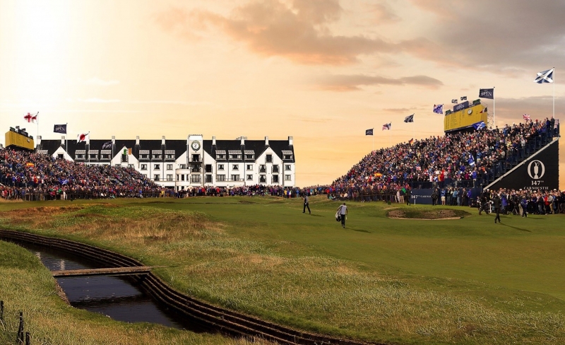 picture of a building at the open at carnoustine 