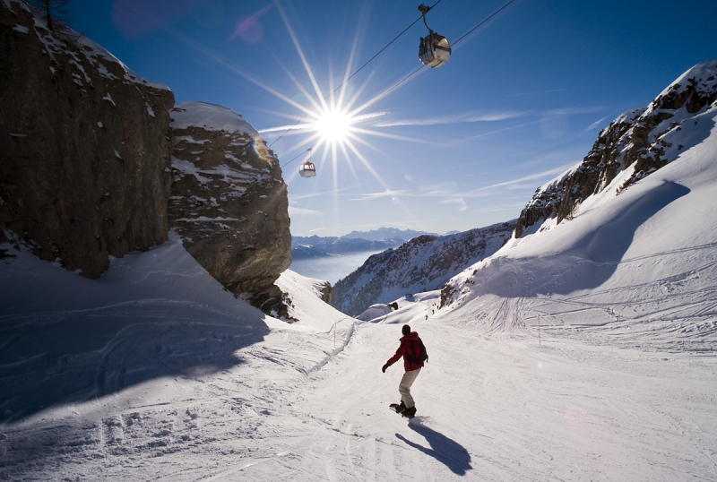 a person skiing